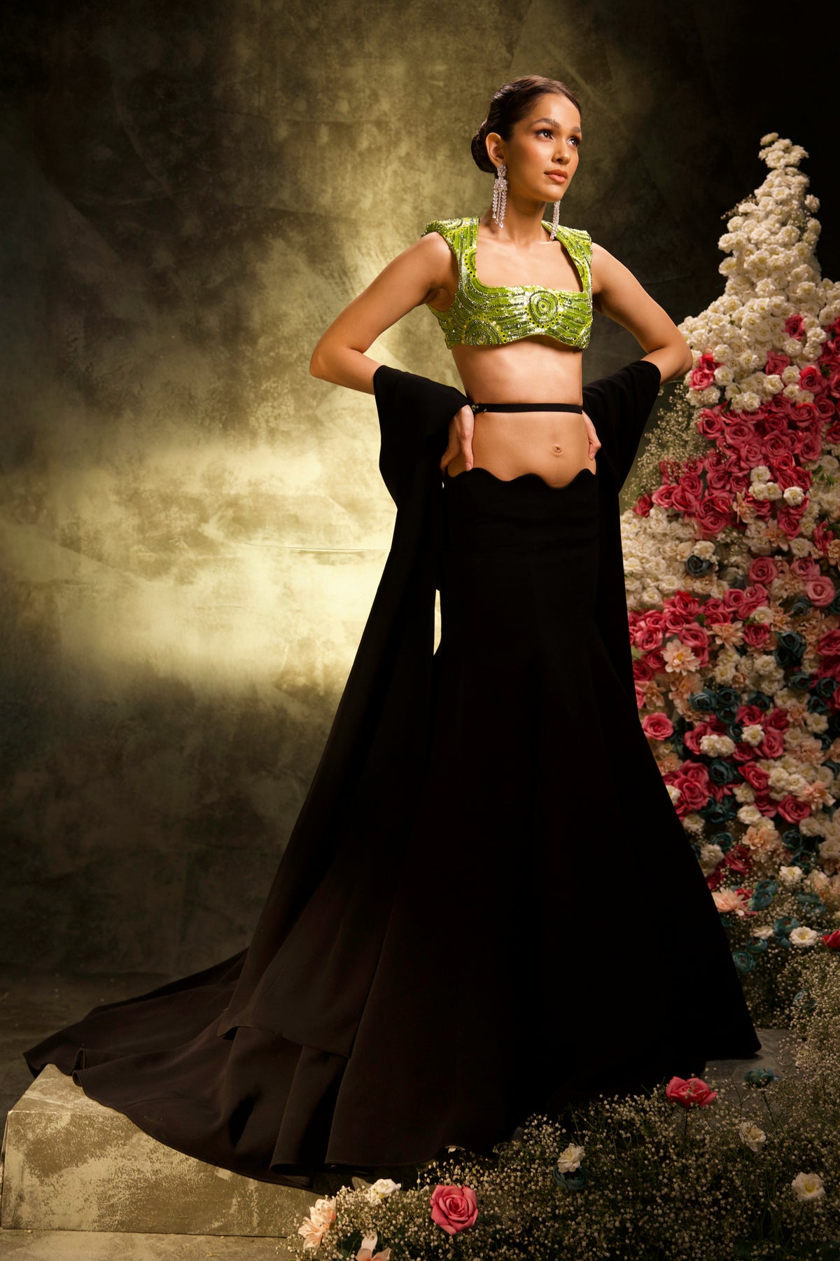Lime Noir Brilliance Lehenga