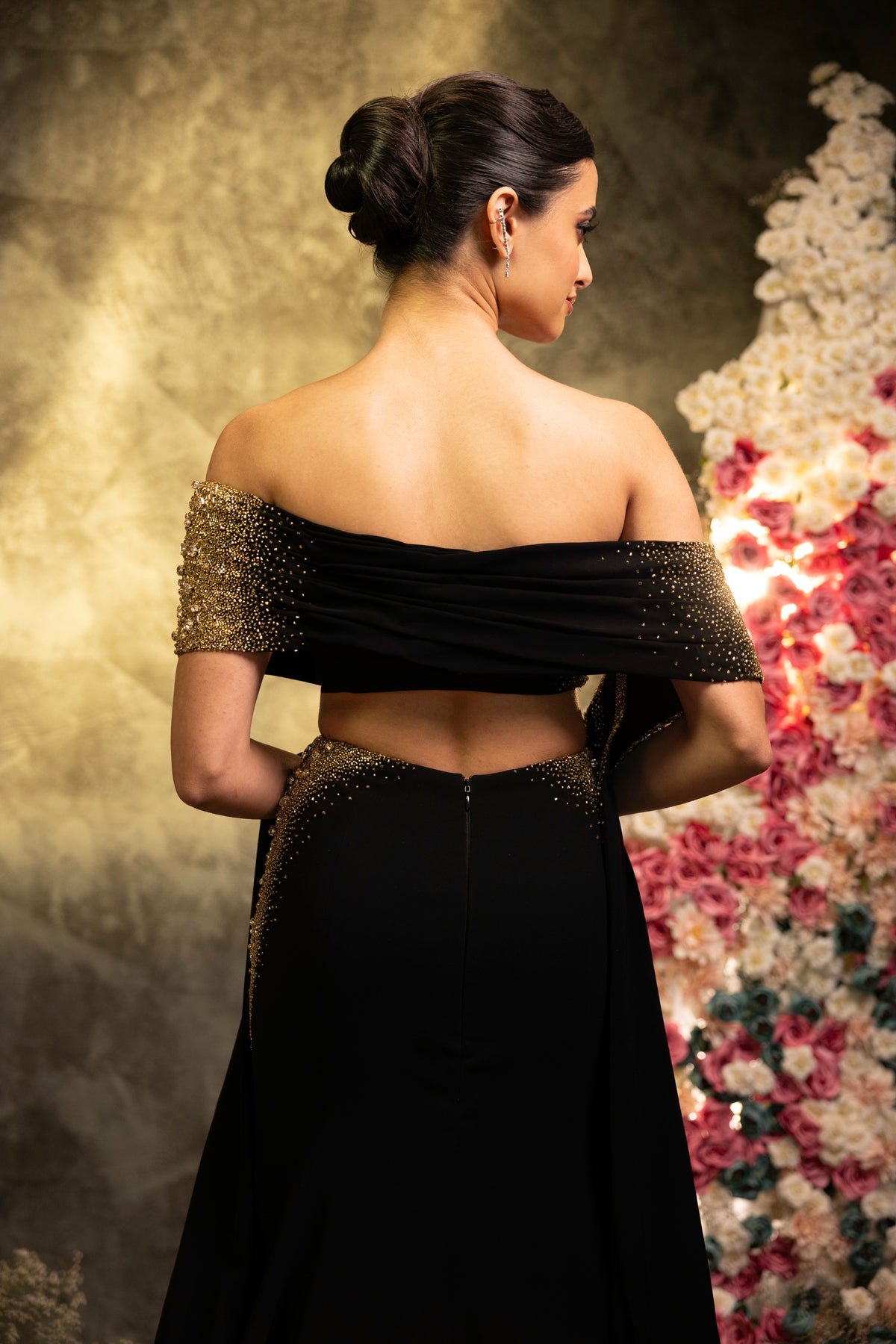 Golden Noir Ombré Mermaid Lehenga Set